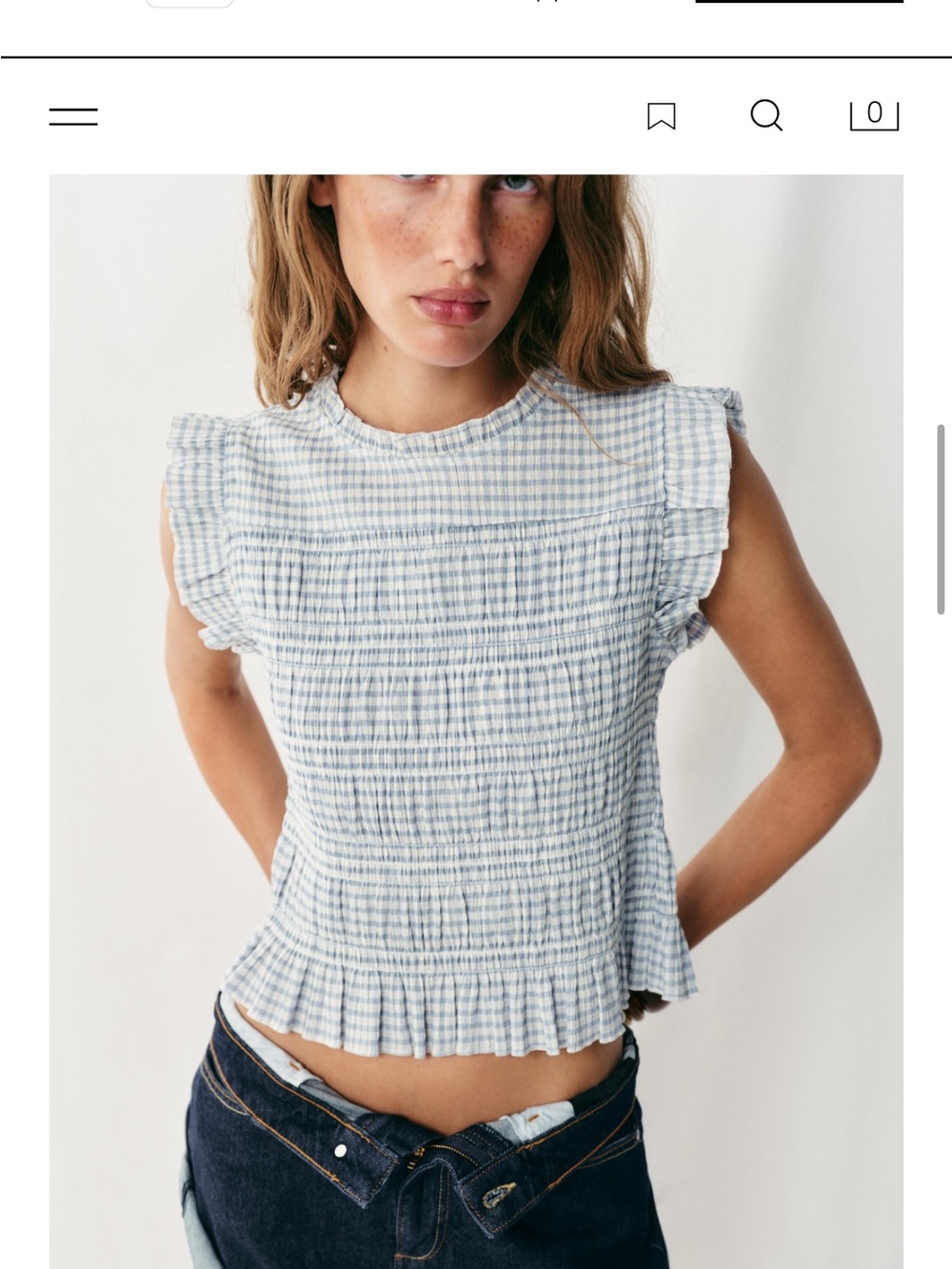 Zara Smocked Top